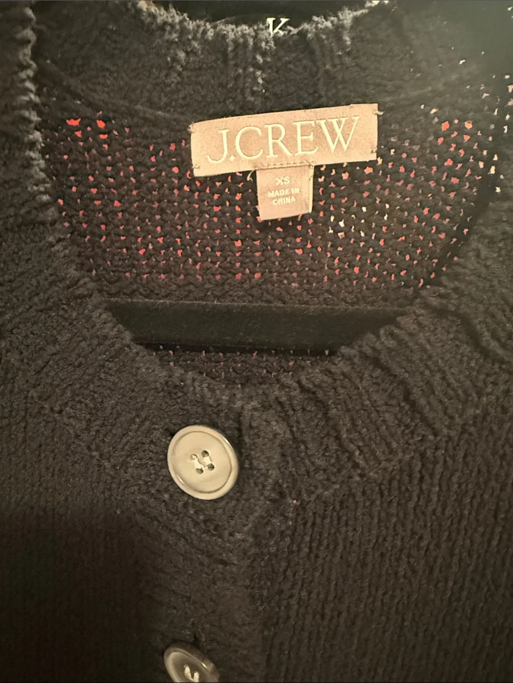 J. Crew Black Short-Sleeve Button-Up Cropped Cardigan